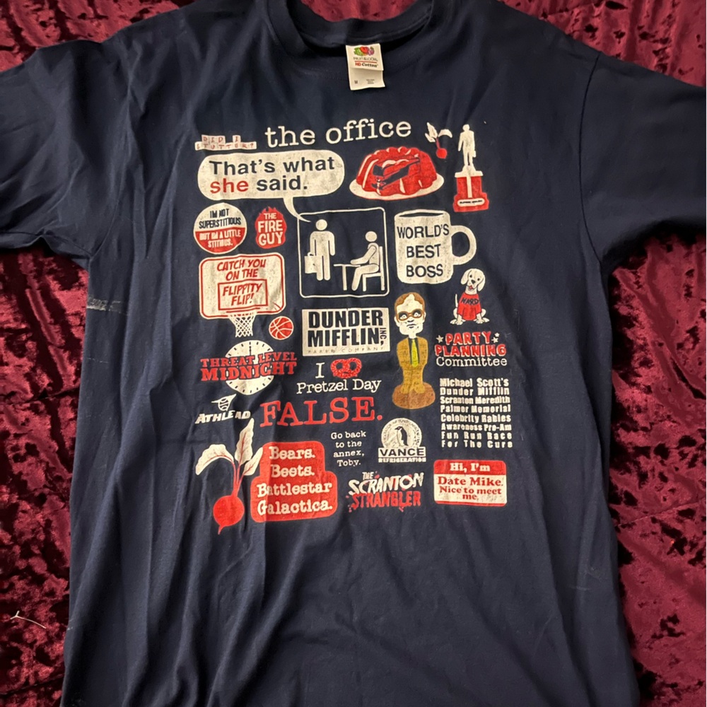 The Office Graphic Tee - Navy with Multicolor Print